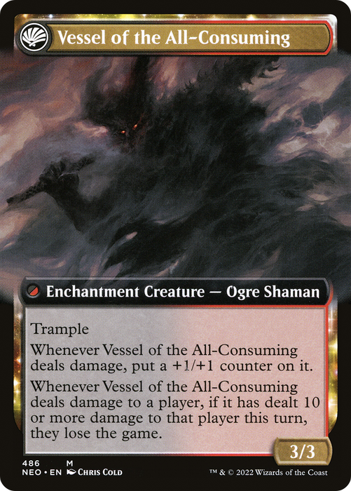 Hidetsugu Consumes All // Vessel of the All-Consuming (NEO-486) - mythic: (Extended Art, fandfc, enchantment)