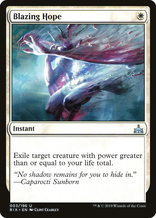 Blazing Hope (RIX-003) - uncommon - Foil