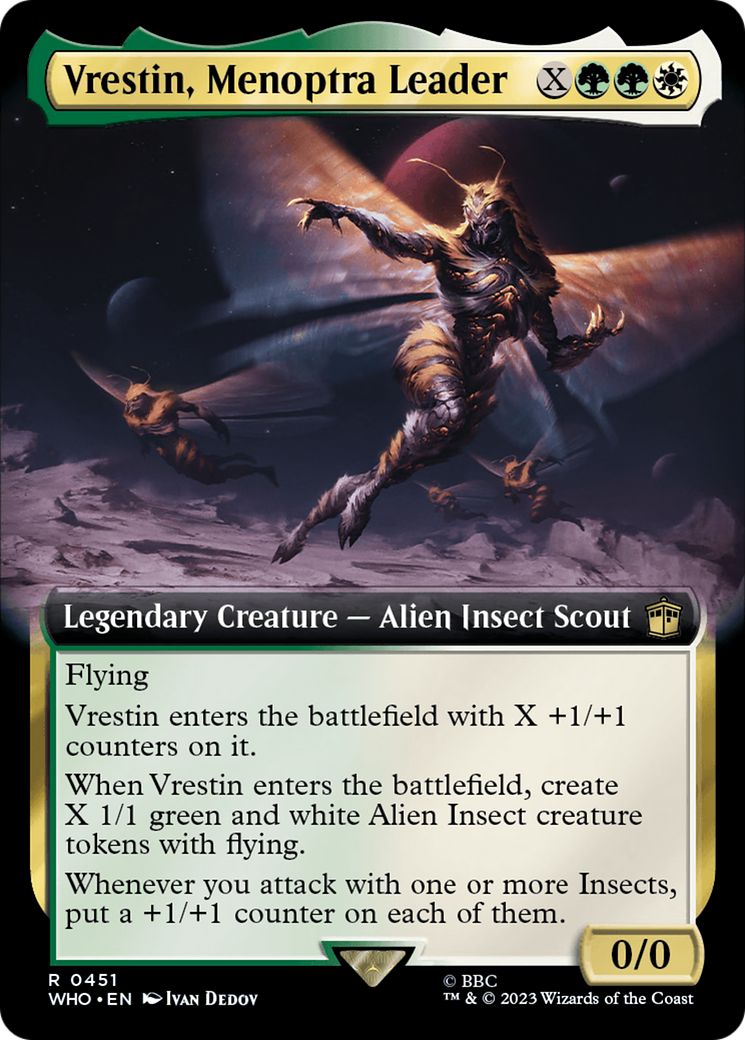 Vrestin, Menoptra Leader (WHO-451) - rare: (Extended Art) - Foil