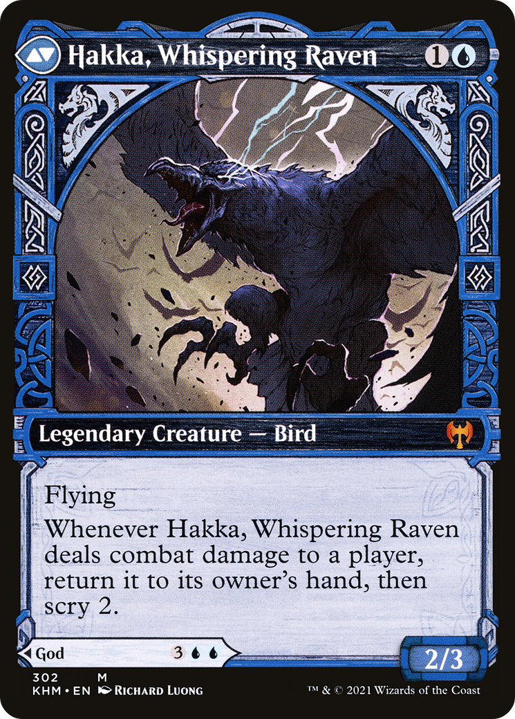 Alrund, God of the Cosmos // Hakka, Whispering Raven (KHM-302) - mythic: (Showcase)