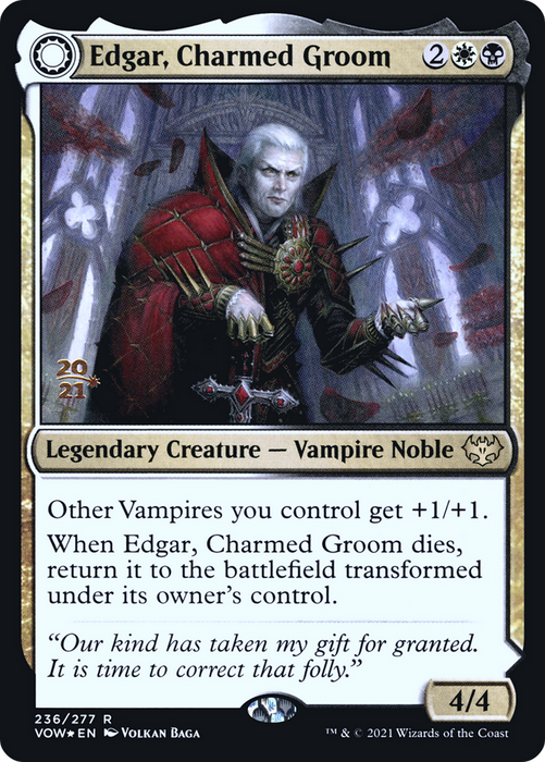 Edgar, Charmed Groom // Edgar Markov's Coffin (PRE-236S) - rare: (Double Faced Transform) - Foil