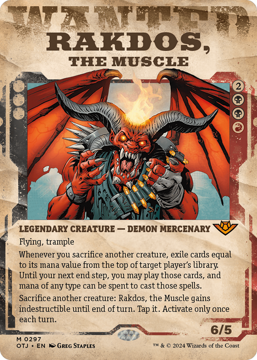 Rakdos, the Muscle (OTJ-297) - mythic: (Showcase) (Borderless)