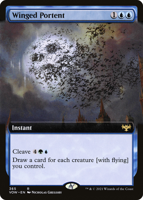 Winged Portent (VOW-365) - rare: (Extended Art) - Foil