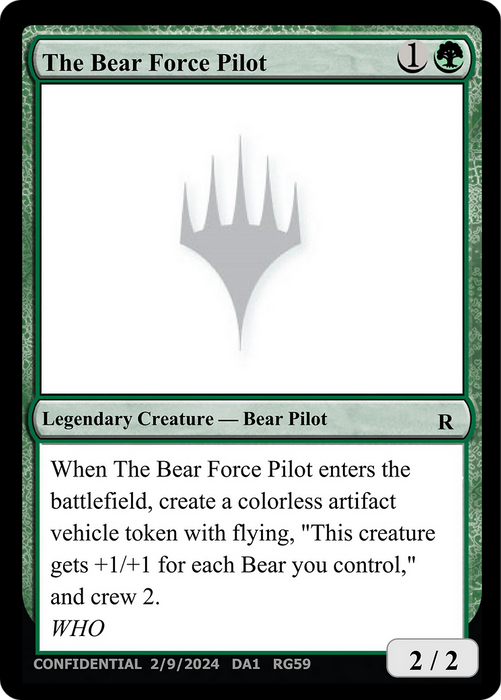 The Bear Force Pilot (UNK-RG59) - rare
