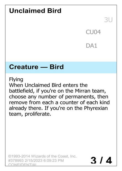 Unclaimed Bird (UNK-CU04) - common