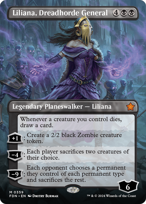 Liliana, Dreadhorde General (FDN-359) - mythic (Borderless)