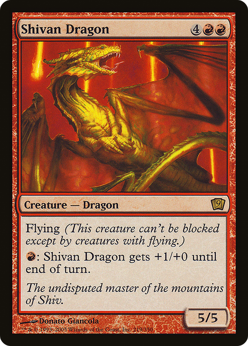 Shivan Dragon (9ED-219★) - rare - Foil