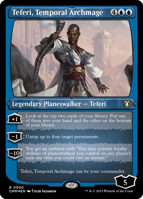 Teferi, Temporal Archmage (CMM-500) - rare - Etched Foil