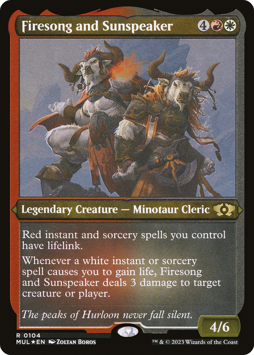 Firesong and Sunspeaker (MUL-104) - rare - Etched Foil