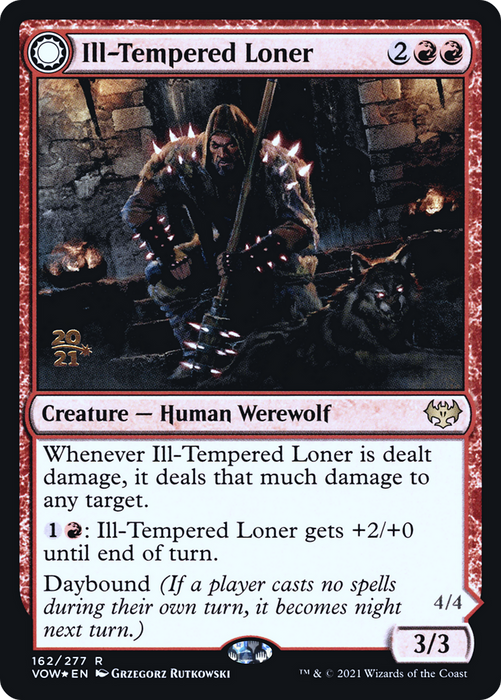 Ill-Tempered Loner // Howlpack Avenger (PRE-162S) - rare: (Double Faced Transform) - Foil