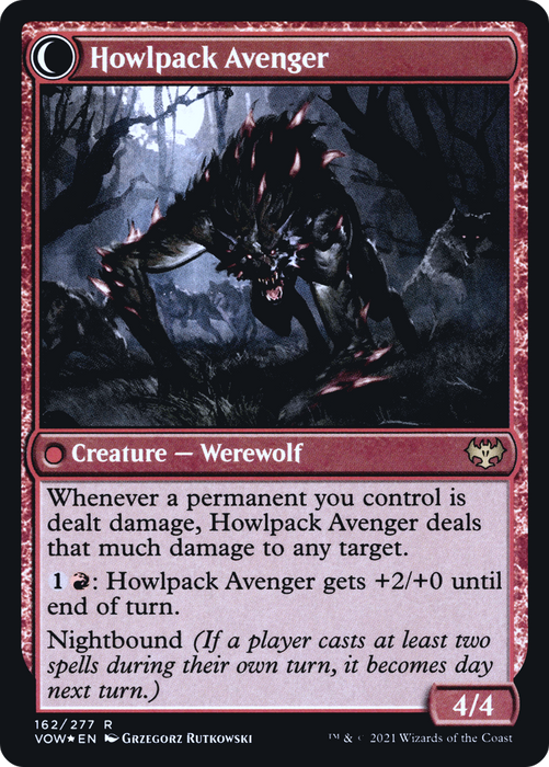 Ill-Tempered Loner // Howlpack Avenger (PRE-162S) - rare: (Double Faced Transform) - Foil