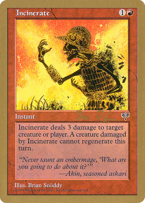 Incinerate (WCD-BR184) - common