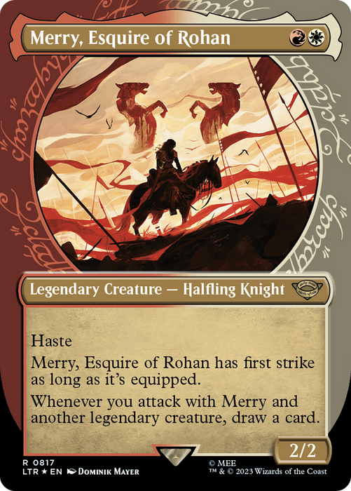 Merry, Esquire of Rohan (LTR-817) - rare: (Showcase) (Borderless) - Foil