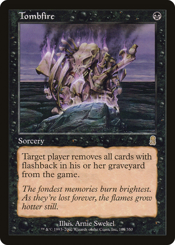 Tombfire (ODY-165) - rare: (tombstone) - Foil