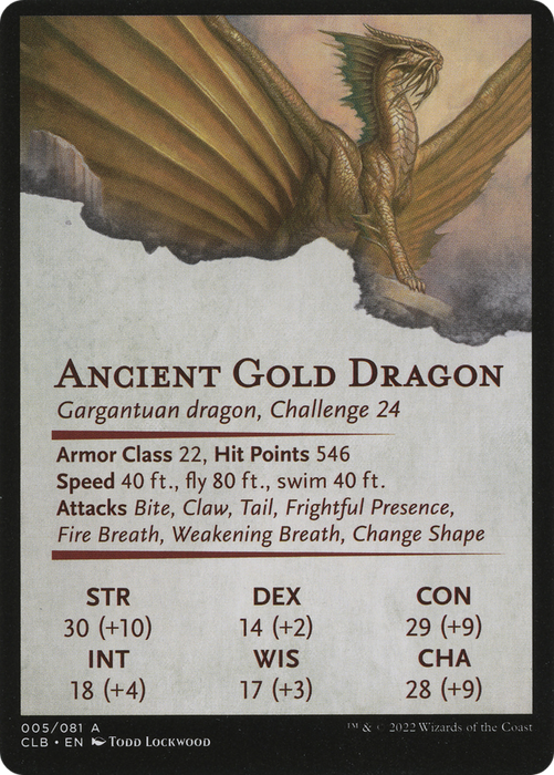 Ancient Gold Dragon // Ancient Gold Dragon (ACLB-005) - common (Borderless)