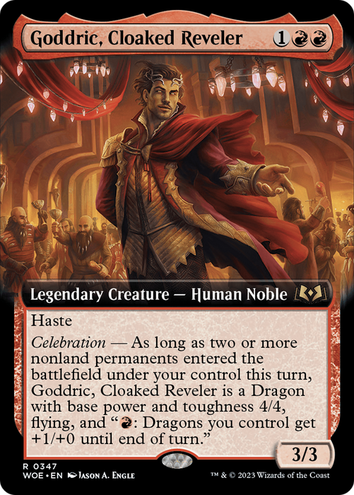Goddric, Cloaked Reveler (WOE-347) - rare: (Extended Art) - Foil