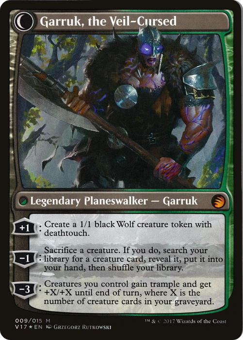 Garruk Relentless // Garruk, the Veil-Cursed (V17-009) - mythic: (Double Faced Transform) - Foil