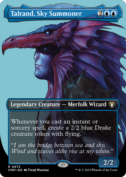 Talrand, Sky Summoner (CMM-673) - rare (Borderless) - Foil