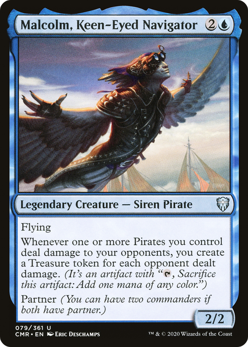 Malcolm, Keen-Eyed Navigator (CMR-079) - uncommon - Foil