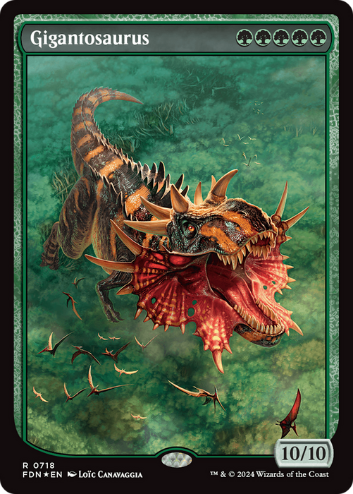 Gigantosaurus (FDN-718) - rare: (Full Art, textless) - Foil