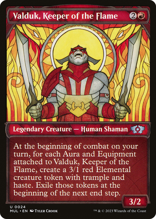 Valduk, Keeper of the Flame (MUL-024) - uncommon: (Showcase) - Foil