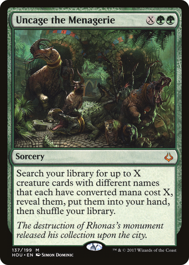 Uncage the Menagerie (HOU-137) - mythic