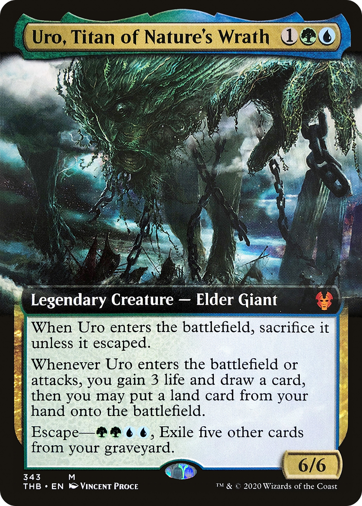 Uro, Titan of Nature's Wrath (THB-343) - mythic: (Extended Art) - Foil