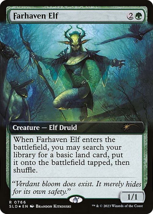 Farhaven Elf (SLD-766) - rare: (Extended Art) - Foil
