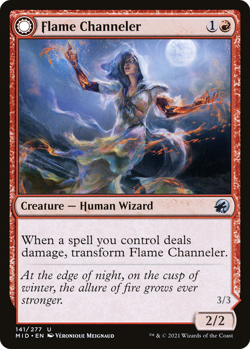Flame Channeler // Embodiment of Flame (MID-141) - uncommon: (Double Faced Transform) - Foil