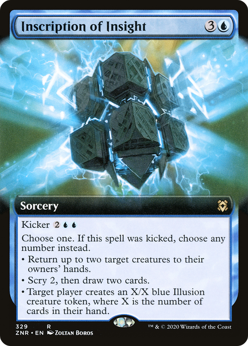 Inscription of Insight (ZNR-329) - rare: (Extended Art) - Foil