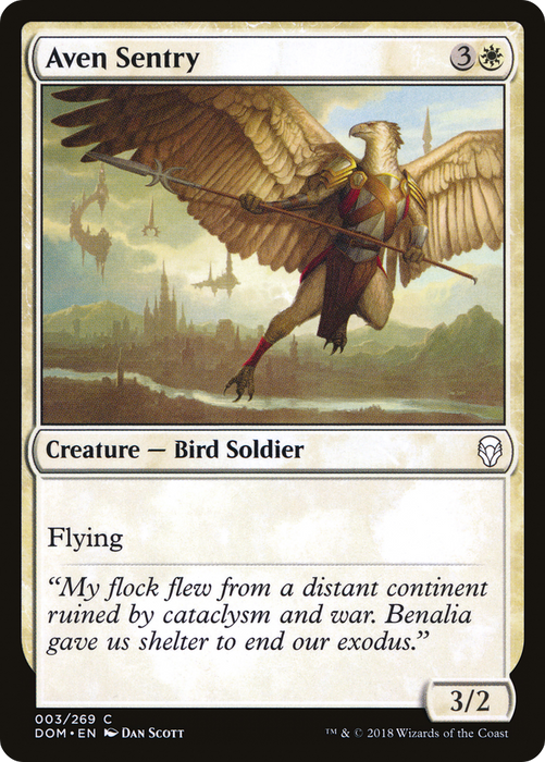 Aven Sentry (DOM-003) - common - Foil
