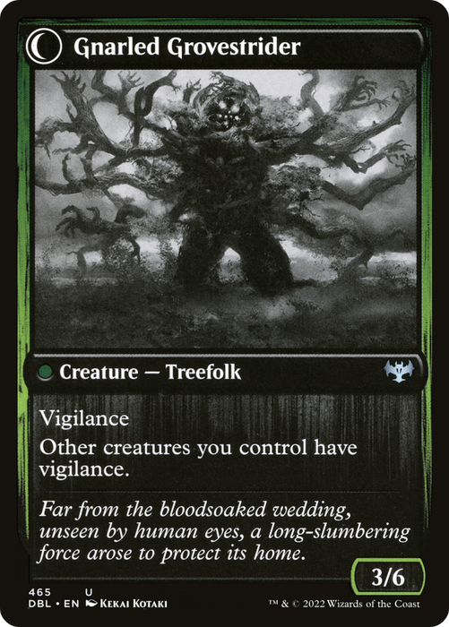Dormant Grove // Gnarled Grovestrider (DBL-465) - uncommon: (Double Faced Transform)
