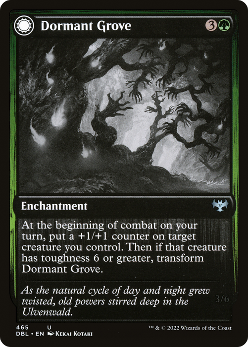 Dormant Grove // Gnarled Grovestrider (DBL-465) - uncommon: (Double Faced Transform) - Foil