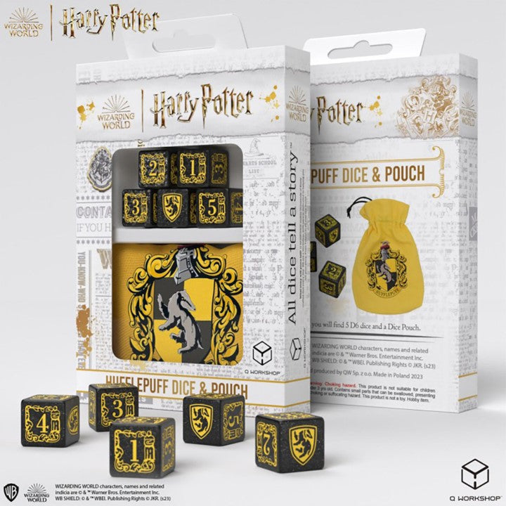Harry Potter Poufsouffle - Dés et Sac (Ensemble de 5 D6)