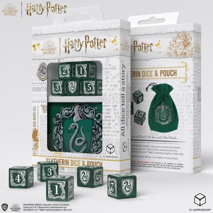 Harry Potter Serpentard - Dés et Sac (Ensemble de 5 D6)