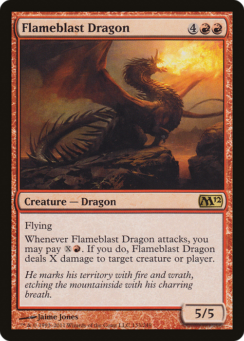 Flameblast Dragon (M12-133) - rare - Foil