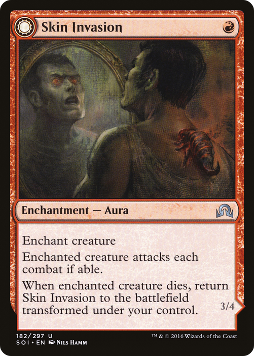 Skin Invasion // Skin Shedder (SOI-182) - uncommon: (Double Faced Transform) - Foil