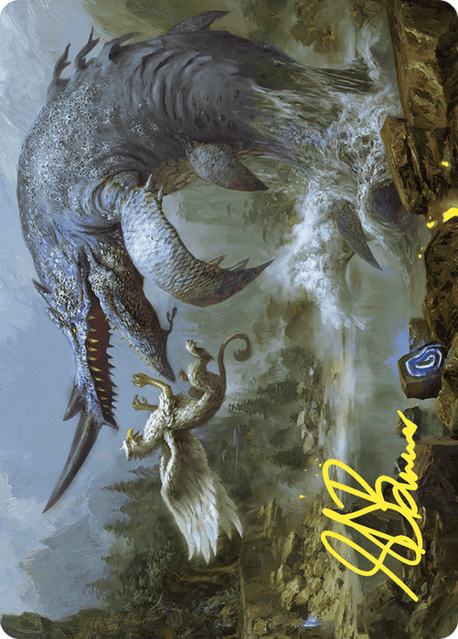 Horned Loch-Whale // Horned Loch-Whale (AWOE-006) - common (Borderless) - Foil