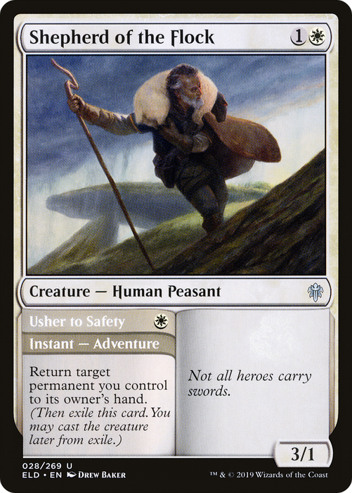 Shepherd of the Flock // Usher to Safety (ELD-028) - uncommon - Foil