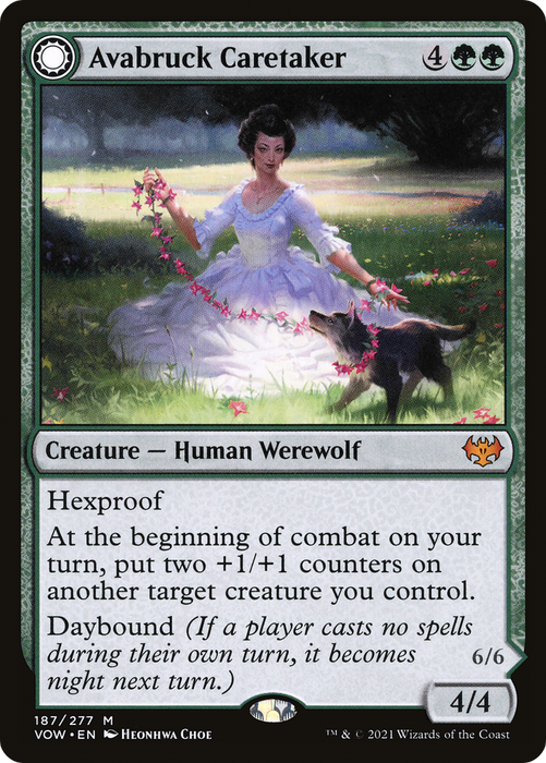 Avabruck Caretaker // Hollowhenge Huntmaster (VOW-187) - mythic: (Double Faced Transform) - Foil