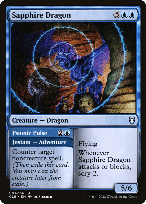 Sapphire Dragon // Psionic Pulse (CLB-094) - uncommon