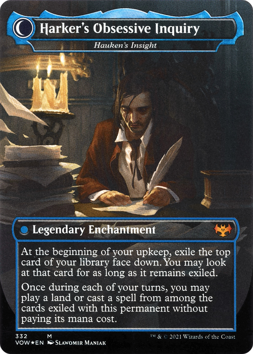 Jacob Hauken, Inspector // Hauken's Insight (VOW-332) - mythic: (Double Faced Transform) (Borderless) - Foil