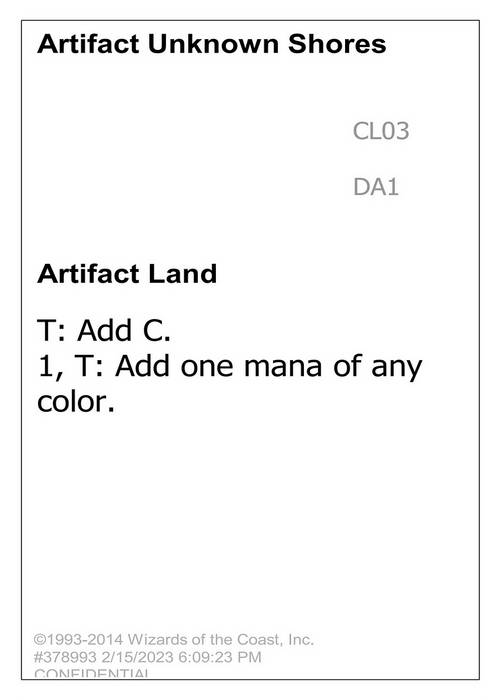 Artifact Unknown Shores (UNK-CL03A) - common