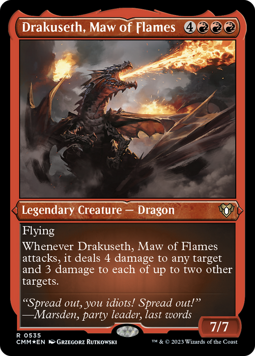 Drakuseth, Maw of Flames (CMM-535) - rare - Etched Foil