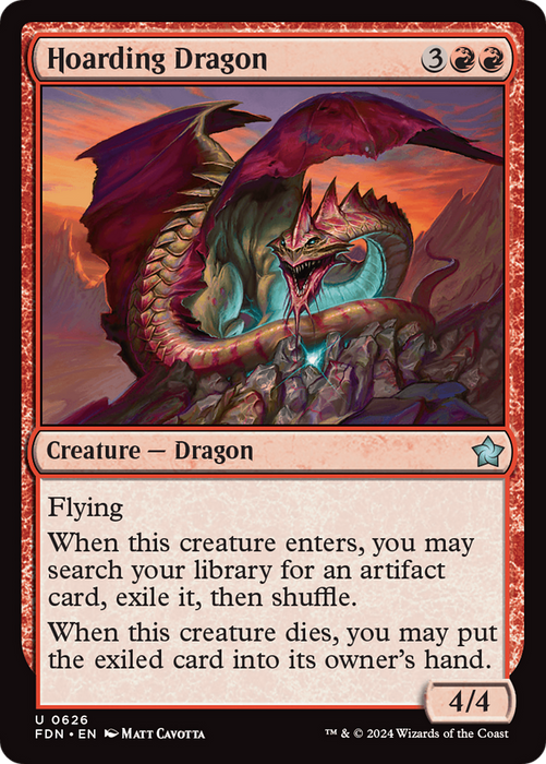 Hoarding Dragon (FDN-626) - uncommon