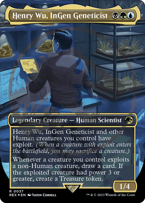 Henry Wu, InGen Geneticist (REX-037) - rare (Borderless) - Foil