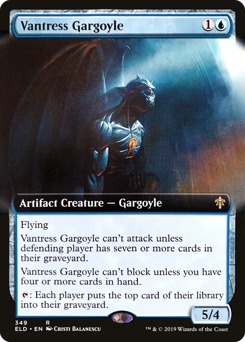 Vantress Gargoyle (ELD-349) - rare: (Extended Art) - Foil