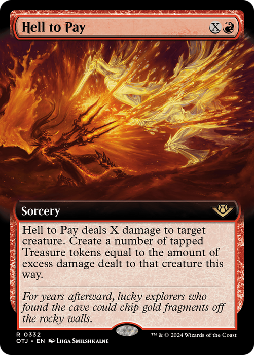 Hell to Pay (OTJ-332) - rare: (Extended Art) - Foil
