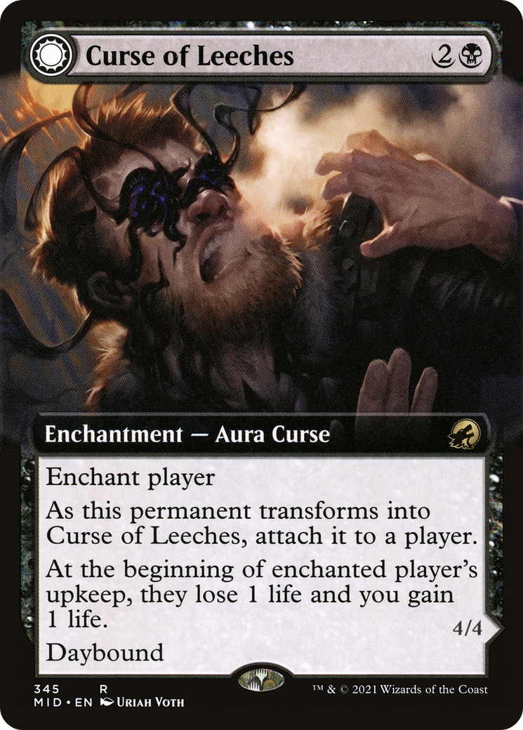 Curse of Leeches // Leeching Lurker (MID-345) - rare: (Extended Art, Double Faced Transform)