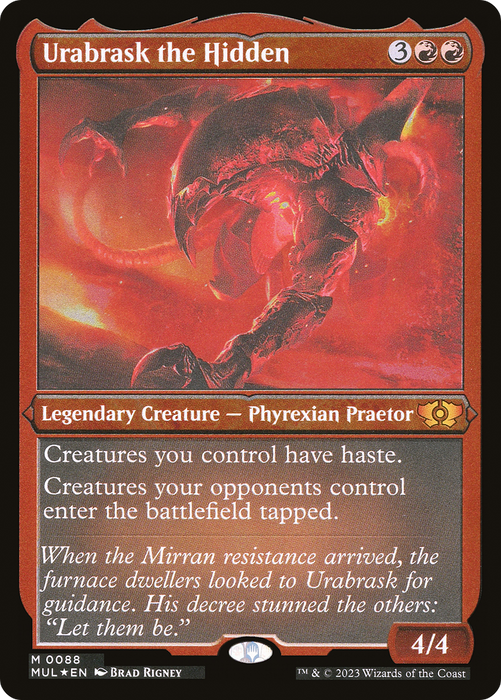 Urabrask the Hidden (MUL-088) - mythic - Etched Foil